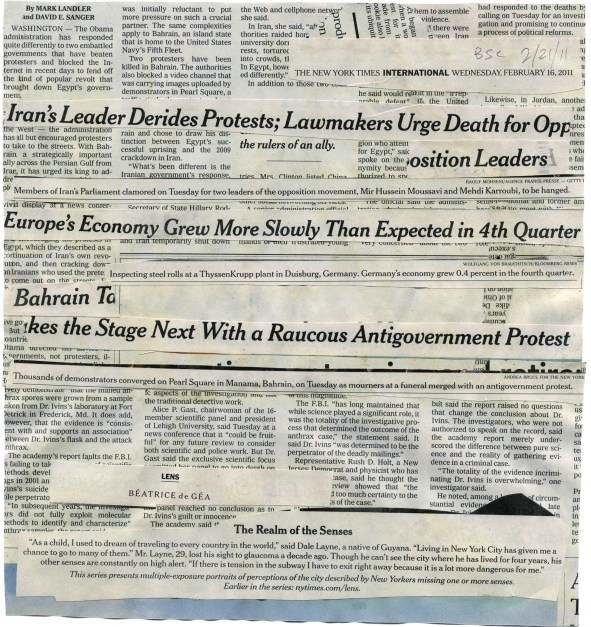 (Leader Derides Protests) NYT 2-16-11 - BSC 2-21-1  9 3-8x10"  BACK